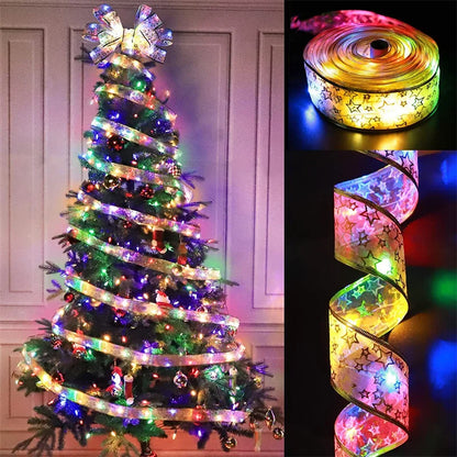 Cinta navideña con luces LED para decoración