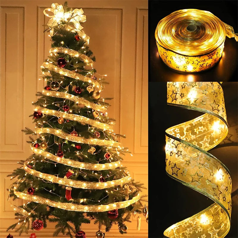 Cinta navideña con luces LED para decoración