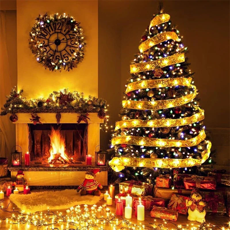 Cinta navideña con luces LED para decoración