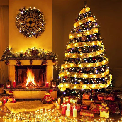 Cinta navideña con luces LED para decoración