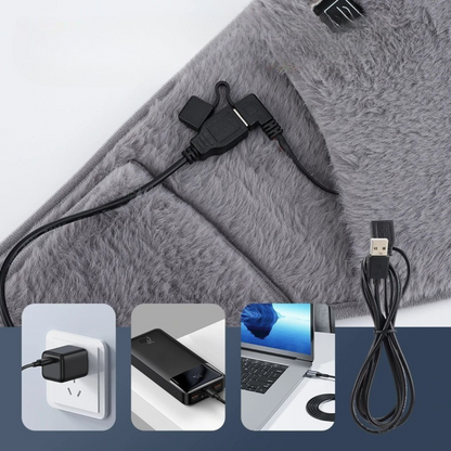 Cinturón Calefactor USB con Control de Temperatura – Terciopelo Suave para Calentar la Cintura y las Manos, 45-65°C, Portátil, 105 x 20 cm