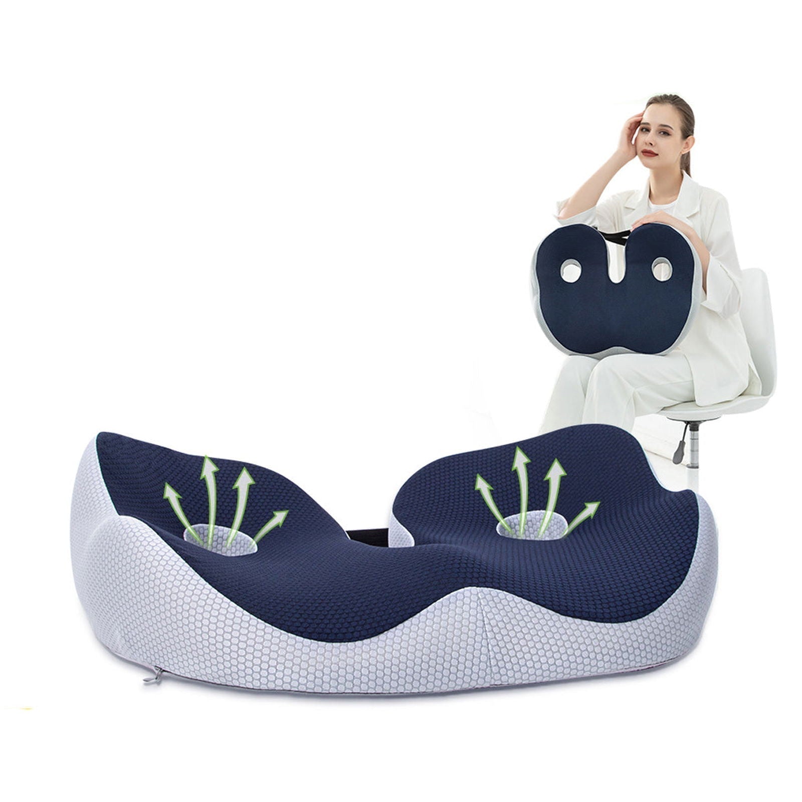 Cojín Ergonómico para Alivio de Presión y Comodidad al Sentarse