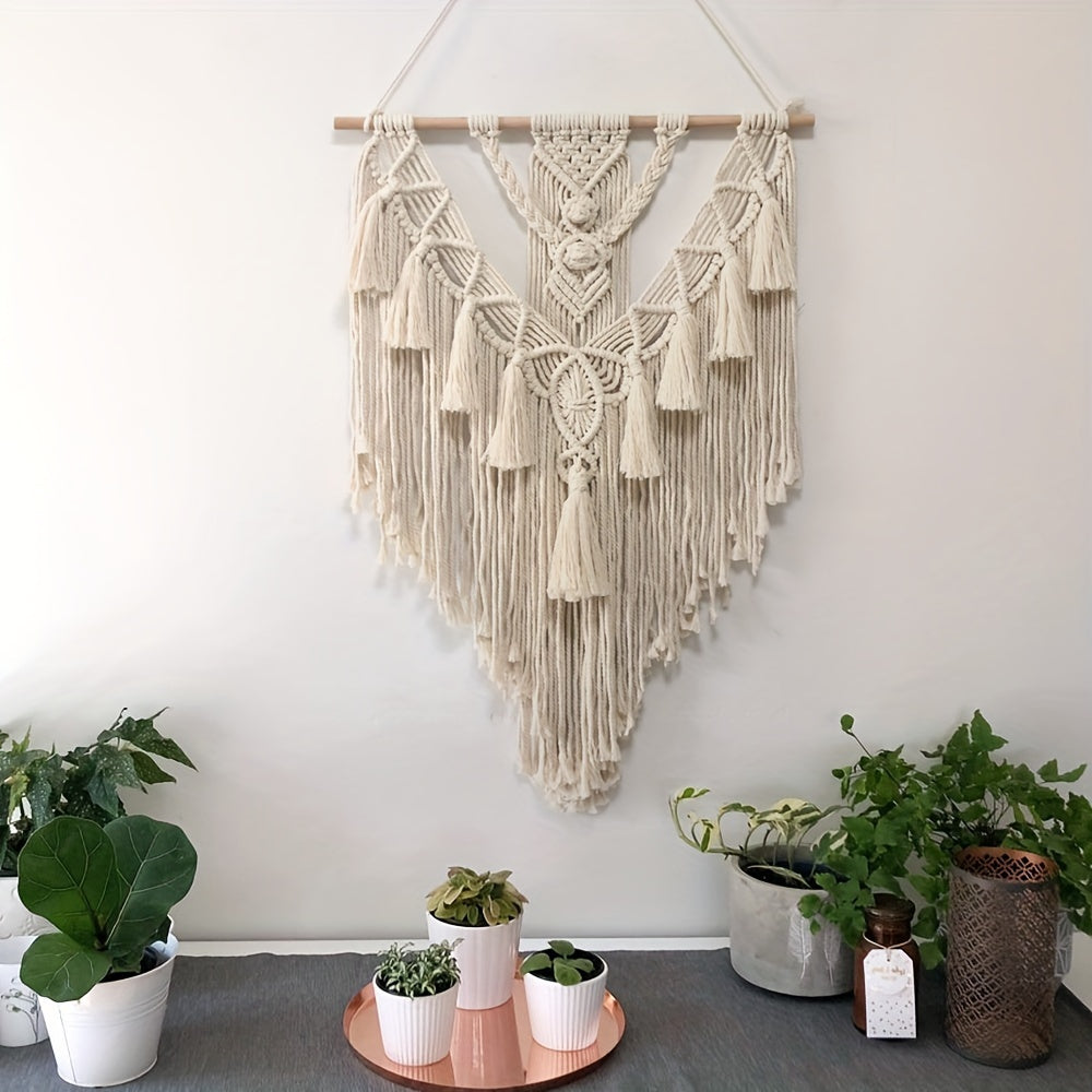 Colgante de Pared de Macramé Bohemio | Tapiz Tejido a Mano