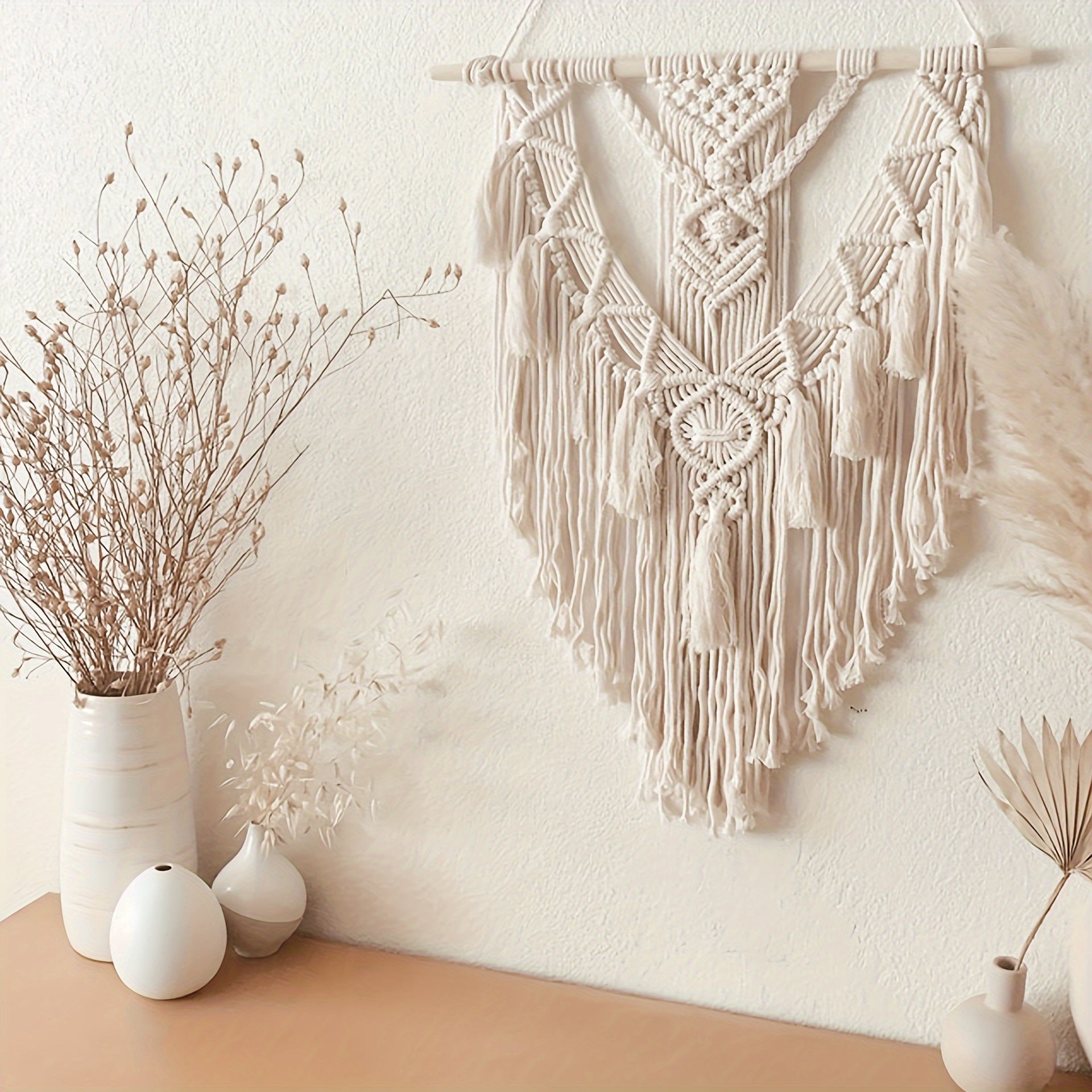 Colgante de Pared de Macramé Bohemio | Tapiz Tejido a Mano