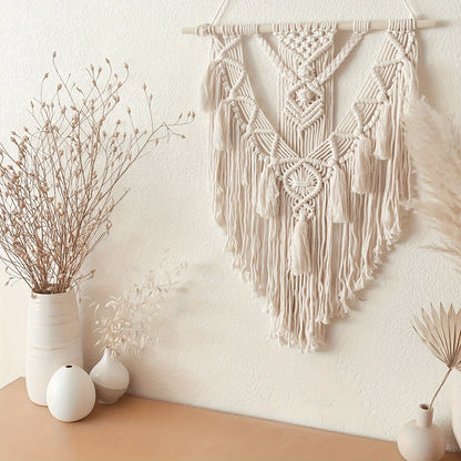 Colgante de Pared de Macramé Bohemio | Tapiz Tejido a Mano