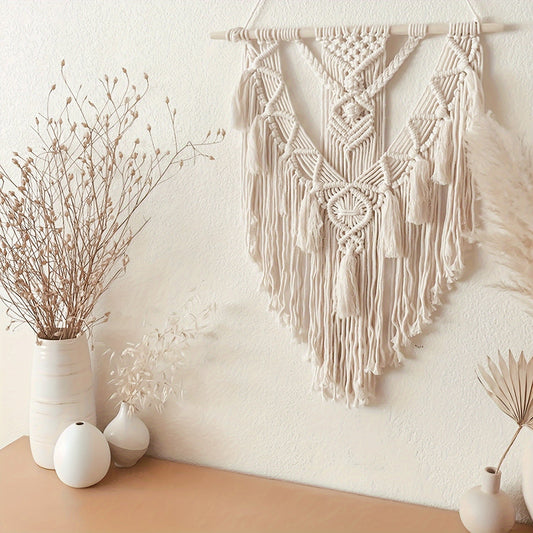 Colgante de Pared de Macramé Bohemio | Tapiz Tejido a Mano