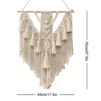 Colgante de Pared de Macramé Bohemio | Tapiz Tejido a Mano