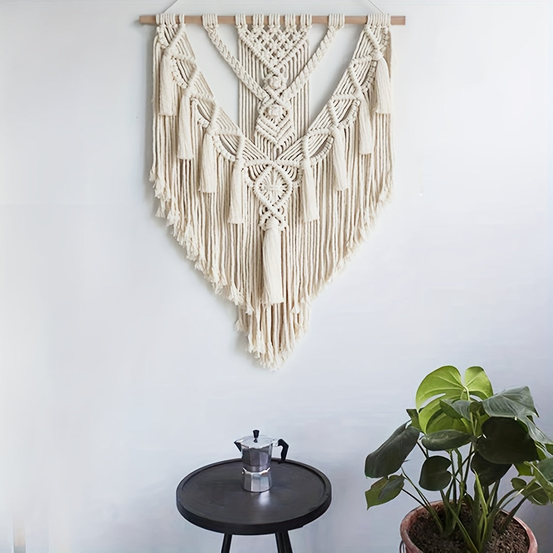 Colgante de Pared de Macramé Bohemio | Tapiz Tejido a Mano