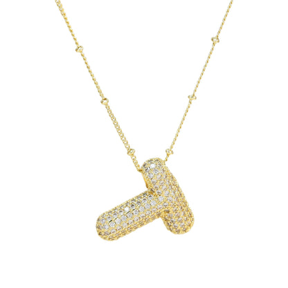 Collar de Letra de Diamante