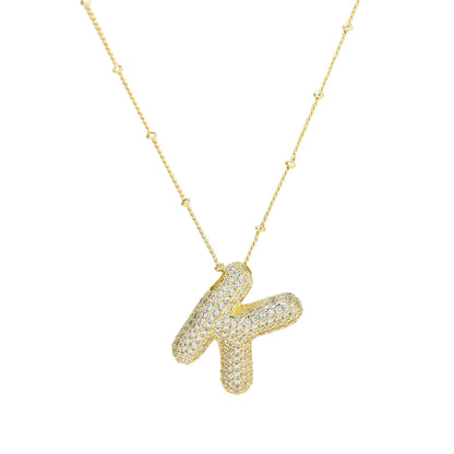 Collar de Letra de Diamante