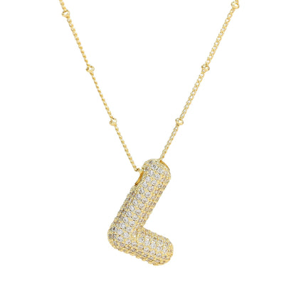 Collar de Letra de Diamante
