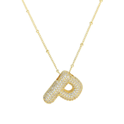 Collar de Letra de Diamante