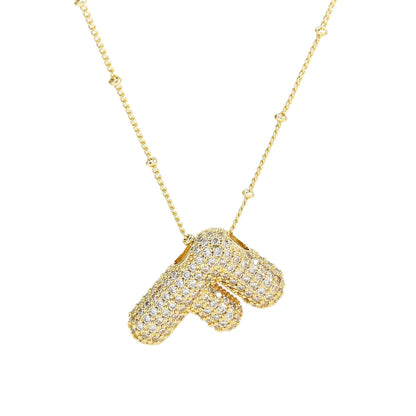 Collar de Letra de Diamante
