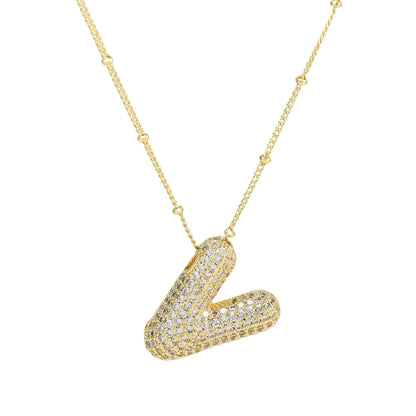 Collar de Letra de Diamante