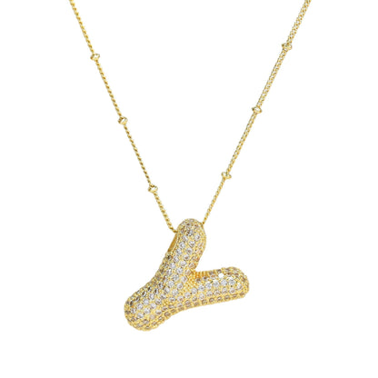 Collar de Letra de Diamante