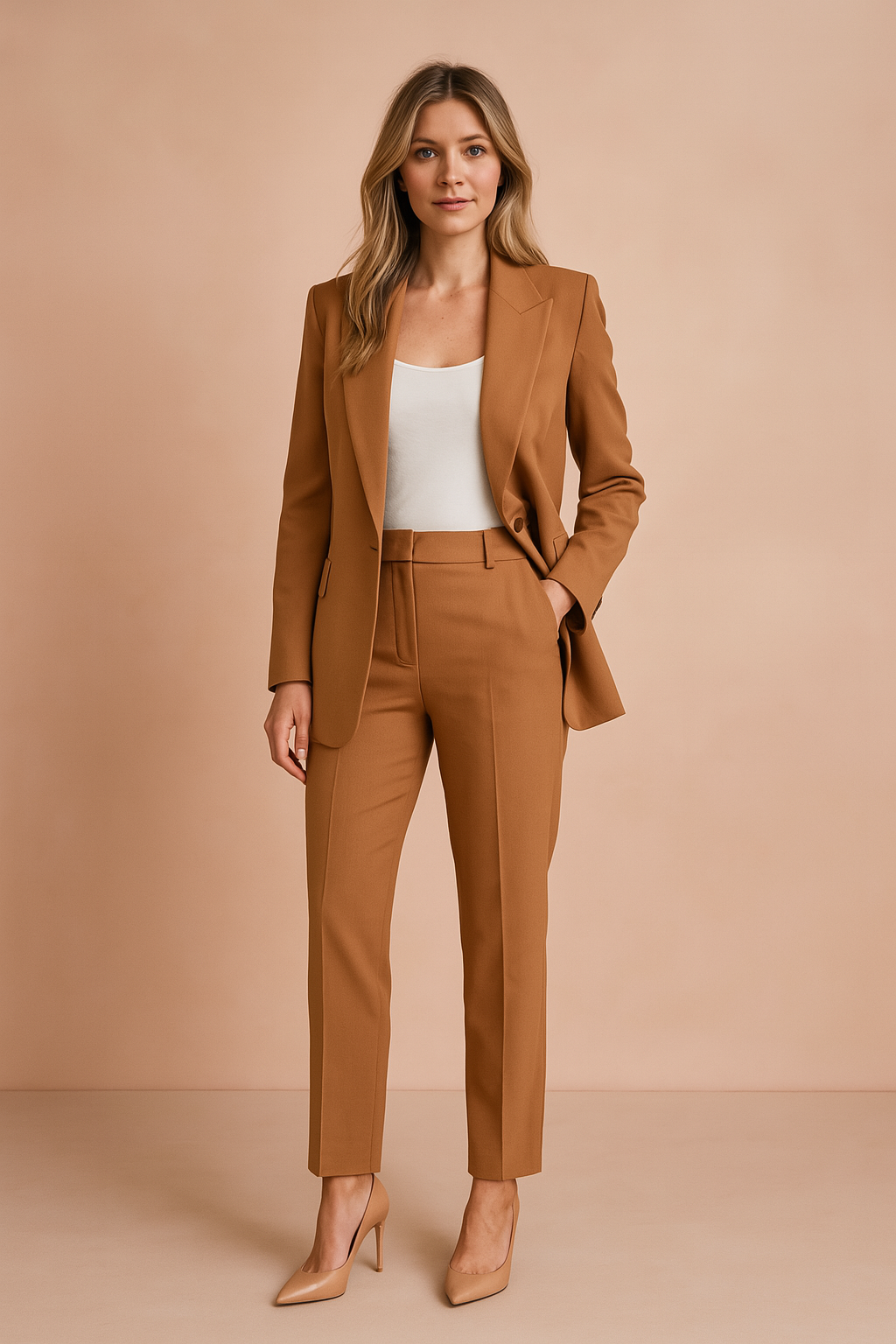 Conjunto clásico de blazer y pantalón para mujer