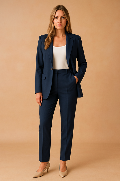 Conjunto clásico de blazer y pantalón para mujer