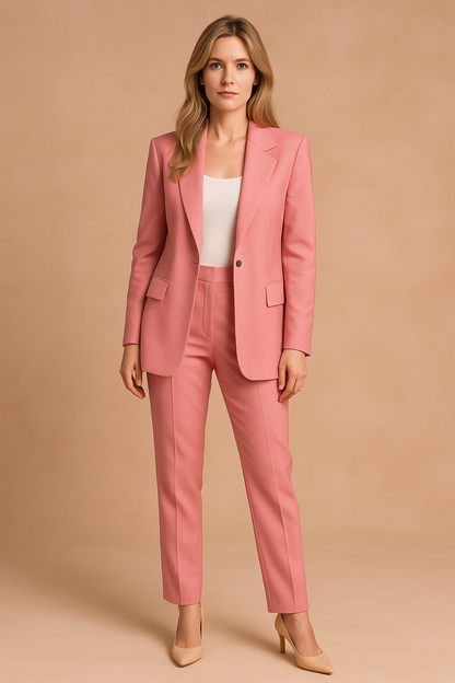 Conjunto clásico de blazer y pantalón para mujer