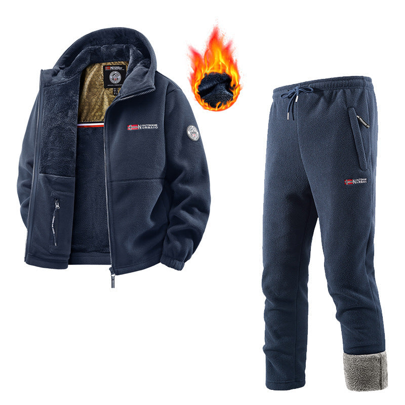 Conjunto de chaqueta polar y pantalón de chándal para mujer