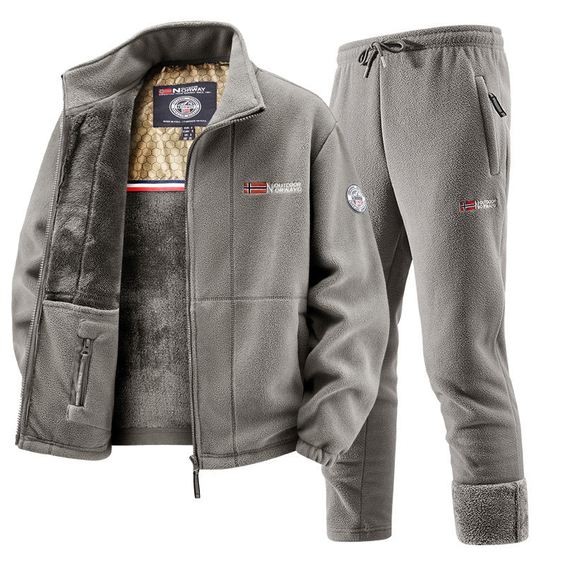 Conjunto de chaqueta polar y pantalón de chándal para mujer