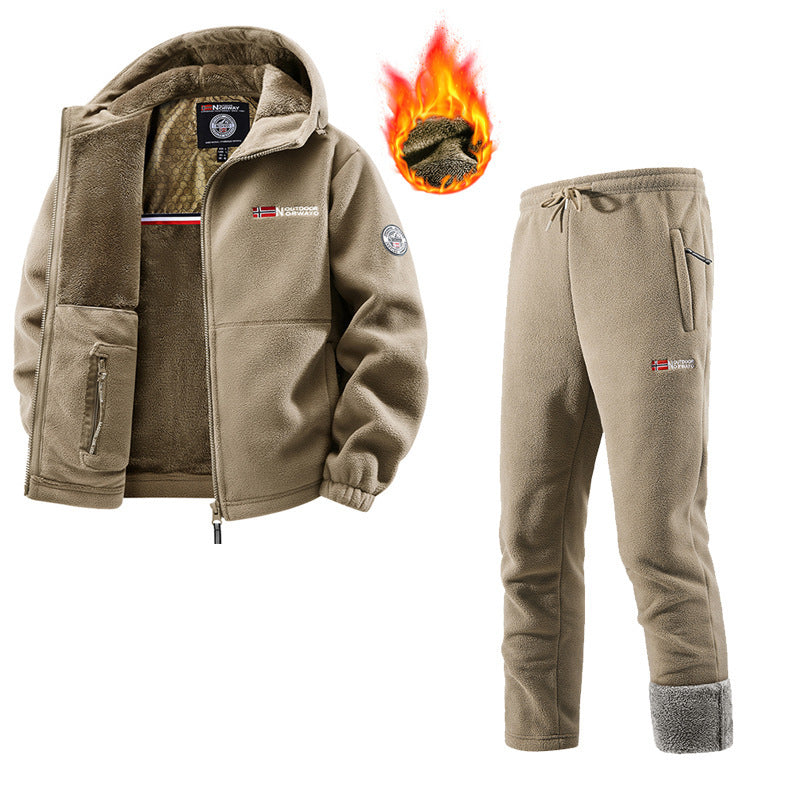 Conjunto de chaqueta polar y pantalón de chándal para mujer