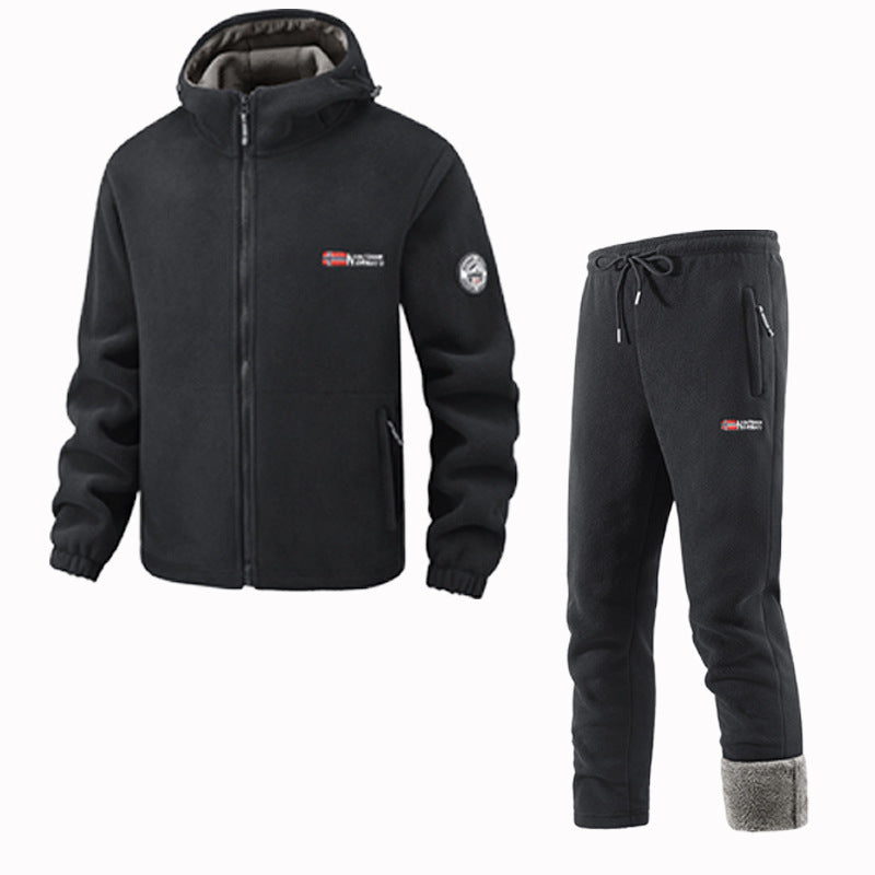 Conjunto de chaqueta polar y pantalón de chándal para mujer