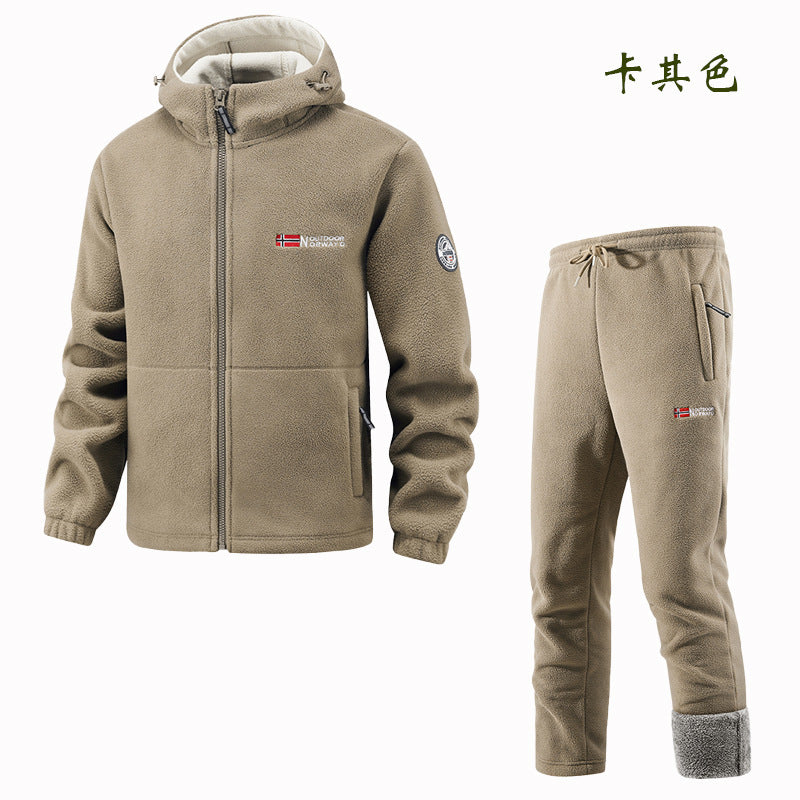 Conjunto de chaqueta polar y pantalón de chándal para mujer