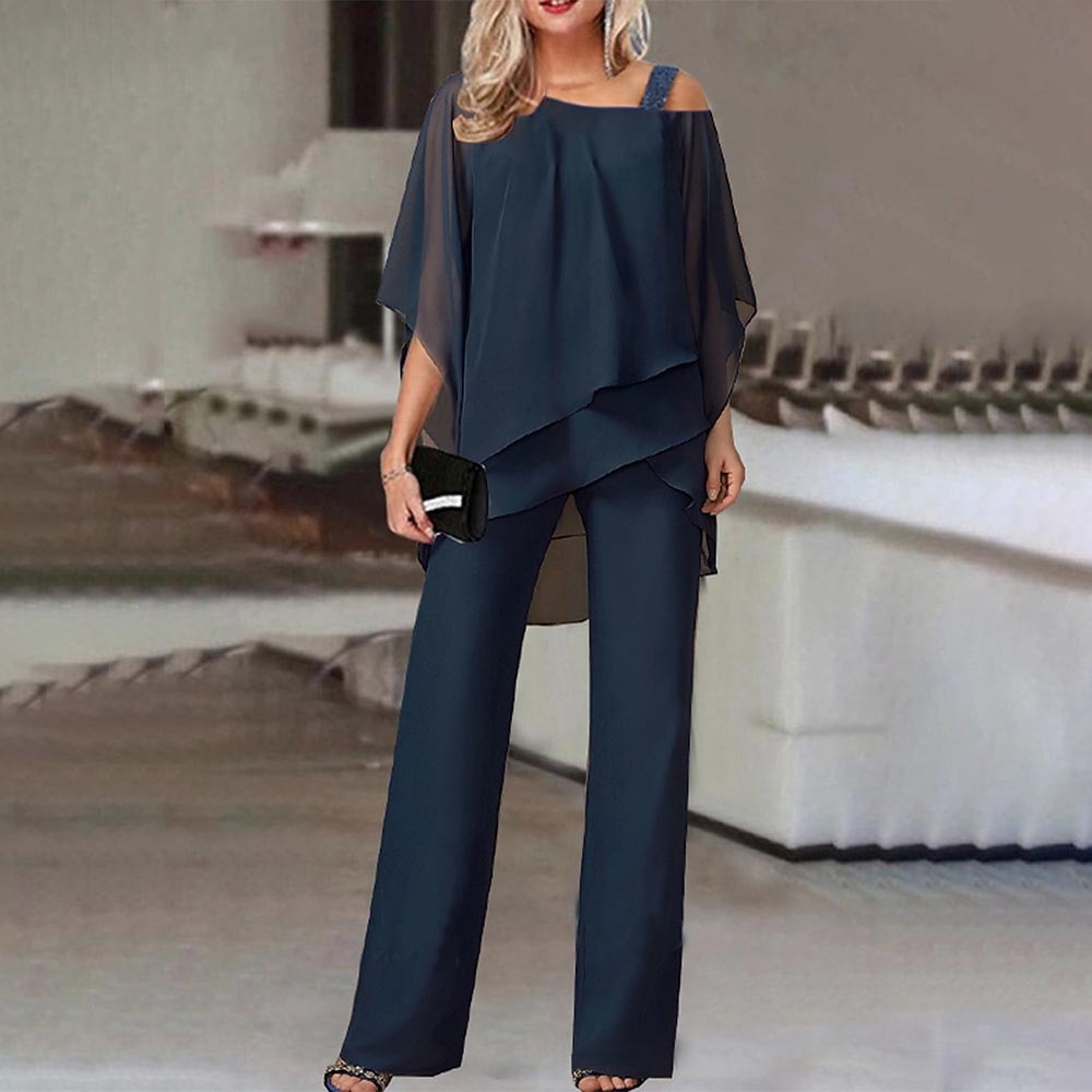 Conjunto de Dos Piezas para Mujeres VierraSol | Mono Elegante con Blusa de Hombro Frío