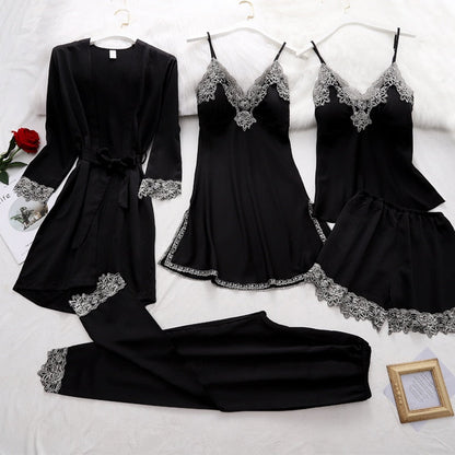 Conjunto de Pijamas de Seda Suave