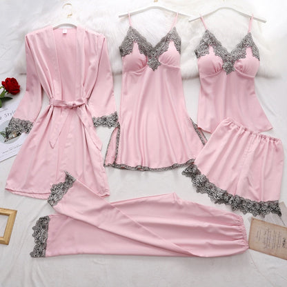 Conjunto de Pijamas de Seda Suave