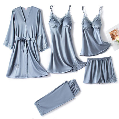 Conjunto de Pijamas de Seda Suave