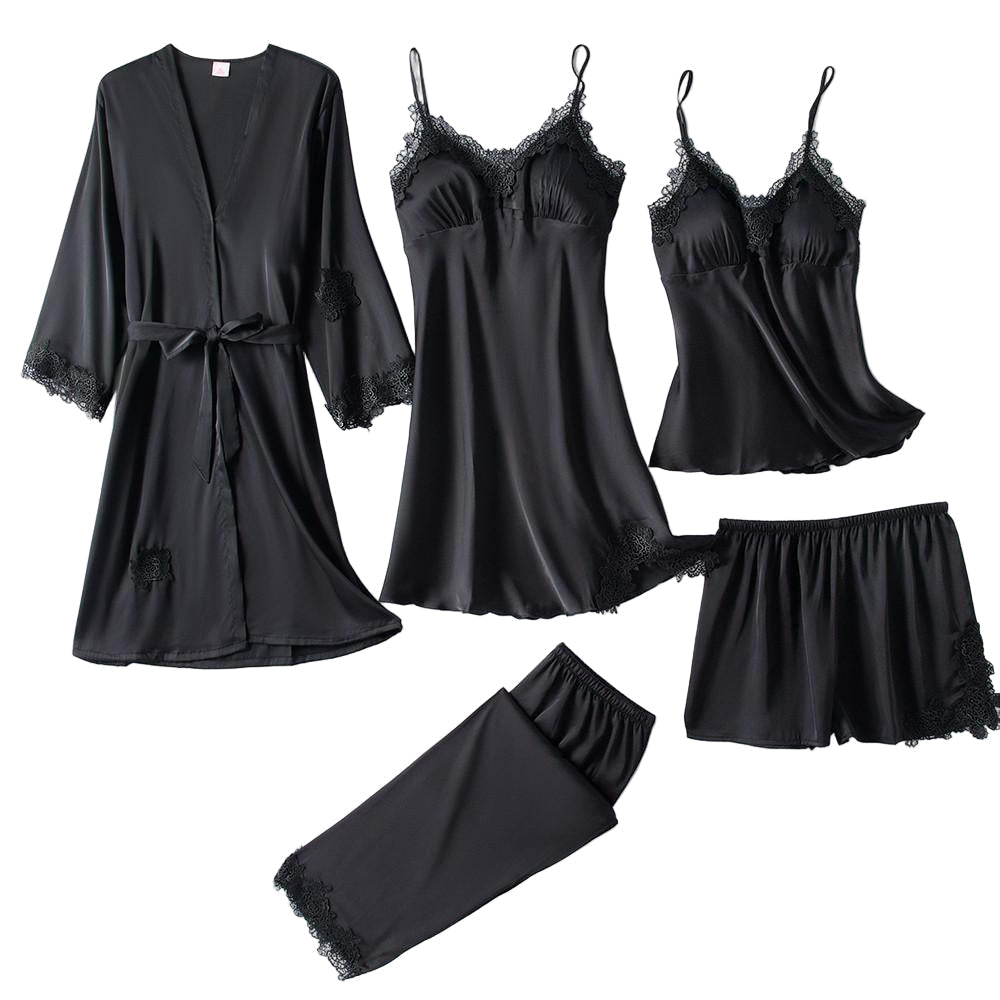 Conjunto de Pijamas de Seda Suave