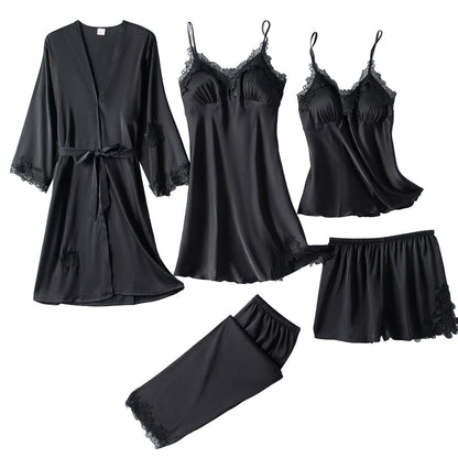 Conjunto de Pijamas de Seda Suave