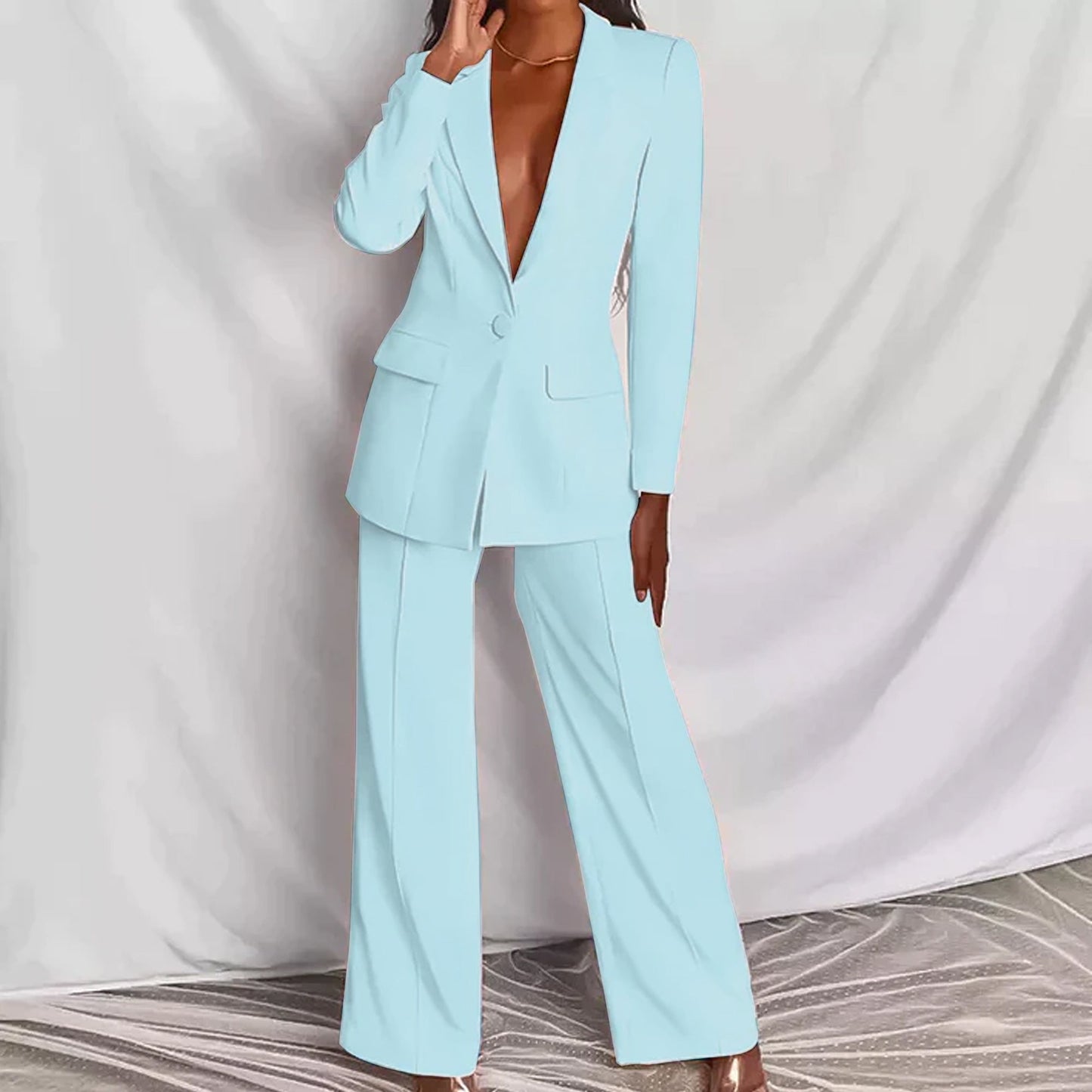 Conjunto Elegante VierraSol compuesto por un Blazer noble y Pantalones elegantes
