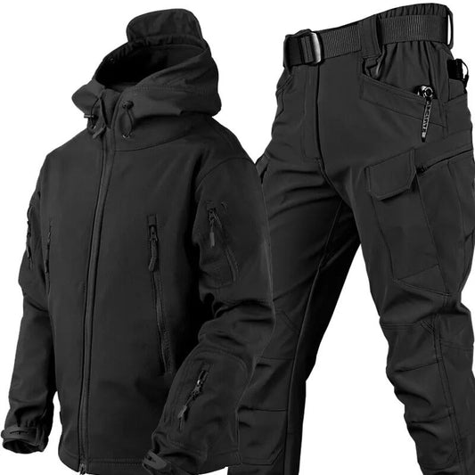 Conjunto para exteriores unisex impermeable y cortavientos con forro polar