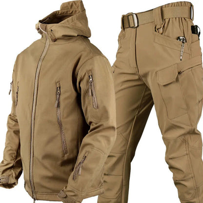 Conjunto para exteriores unisex impermeable y cortavientos con forro polar