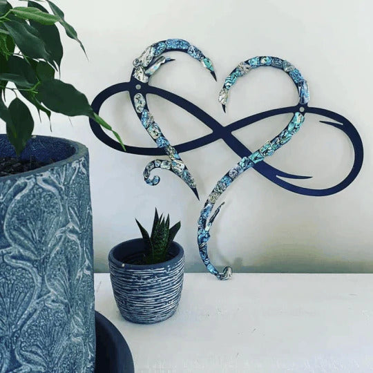 Corazón Infinito - Decoración de Pared de Acero Arte de Metal