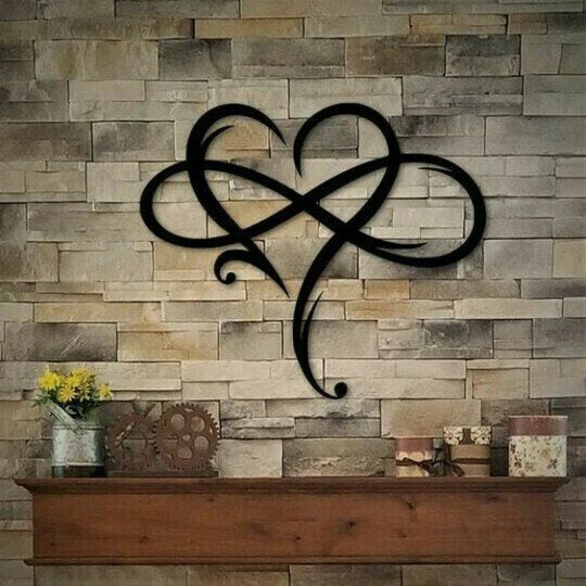 Corazón Infinito - Decoración de Pared de Acero Arte de Metal