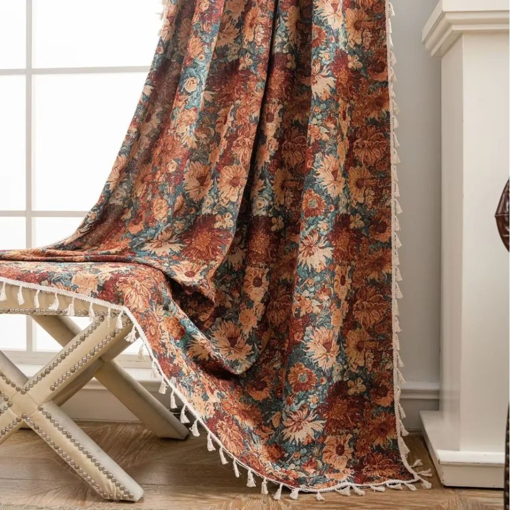Cortina de Borlas Floral Ditsy Noveau