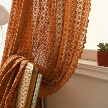 Cortina de Ganchillo Boho Brillo Ámbar