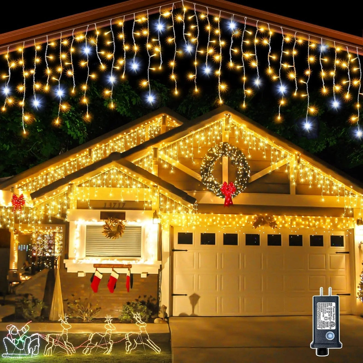 Cortina de luces - Iluminación festiva para decoración exterior