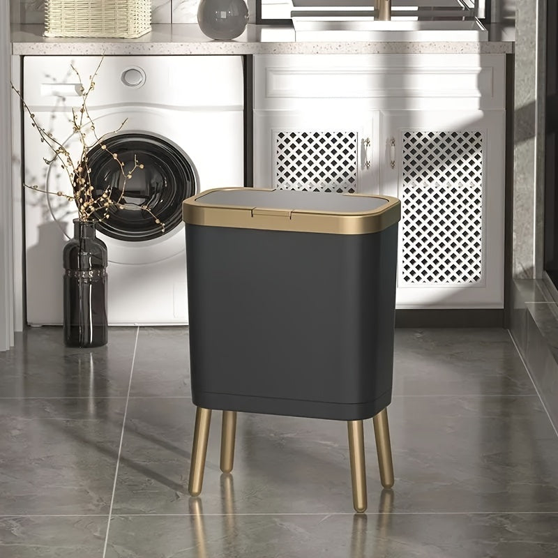 Cubierta de Olores de 15L con Patas Elevadas | Elegante Papelera para Cocina, Sala y Baño