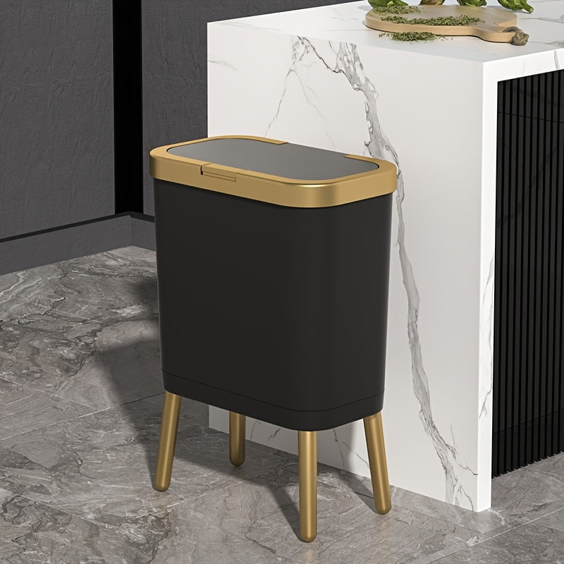 Cubierta de Olores de 15L con Patas Elevadas | Elegante Papelera para Cocina, Sala y Baño