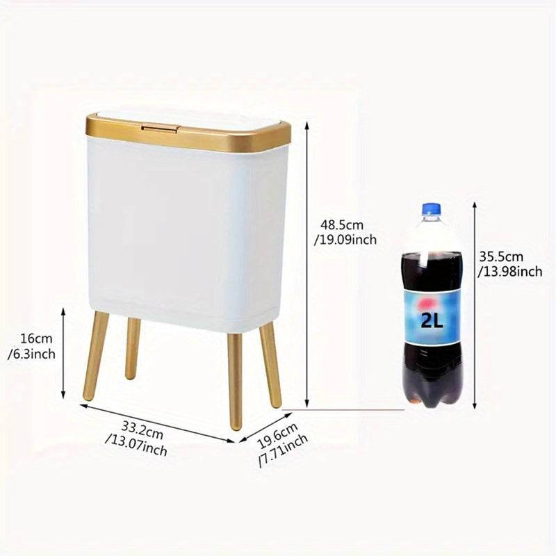 Cubierta de Olores de 15L con Patas Elevadas | Elegante Papelera para Cocina, Sala y Baño