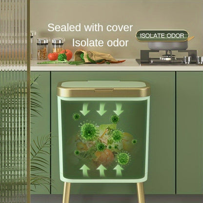Cubierta de Olores de 15L con Patas Elevadas | Elegante Papelera para Cocina, Sala y Baño