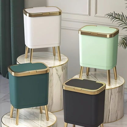 Cubierta de Olores de 15L con Patas Elevadas | Elegante Papelera para Cocina, Sala y Baño