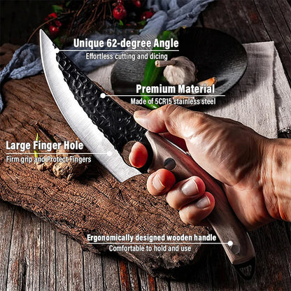 Cuchillo de cocina japonés artesanal con control de precisión