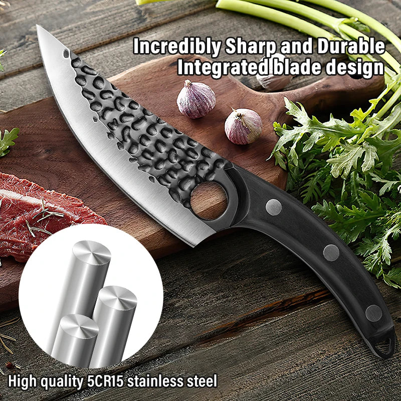 Cuchillo de cocina japonés artesanal con control de precisión