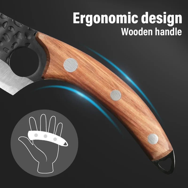 Cuchillo de cocina japonés artesanal con control de precisión