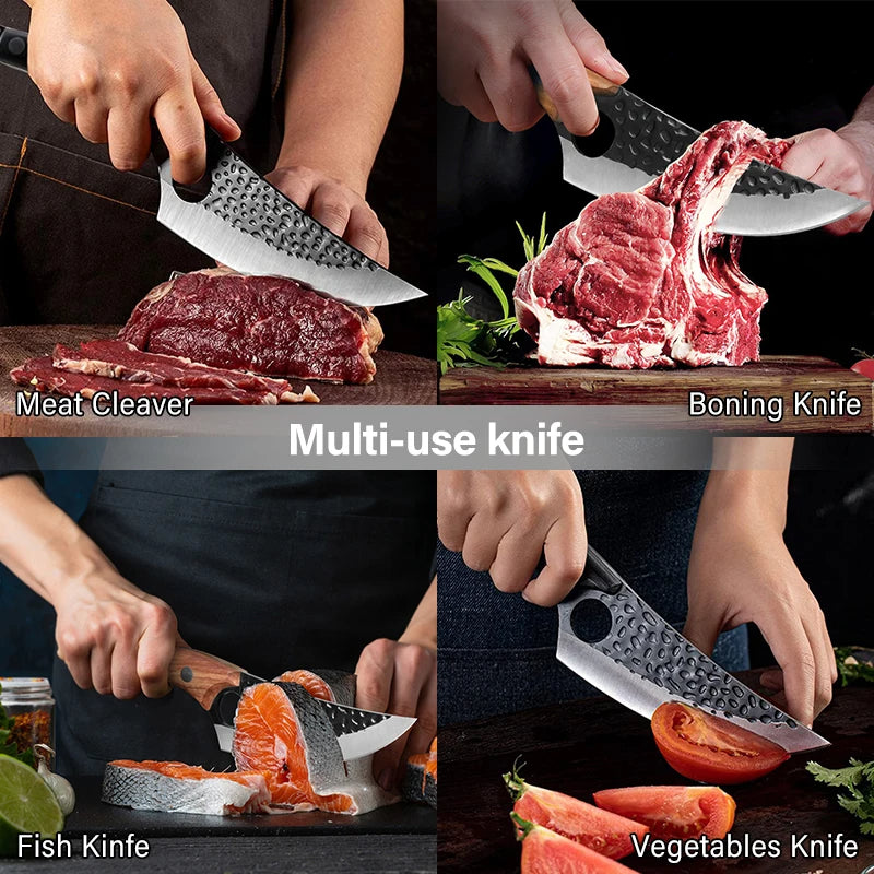 Cuchillo de cocina japonés artesanal con control de precisión